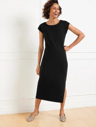 Talbots Plus Petite - Passport Ponte Scoop Neck Dress - Black - 1x