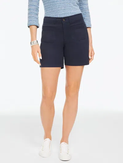 Talbots Plus Petite - Patch Pocket Denim Shorts - Colors - Indigo - 22  In Purple