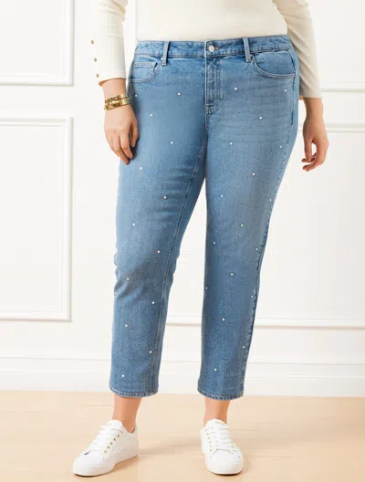 Talbots Plus Petite - Pearl Slim Straight Ankle Jeans - Opal Wash - 14