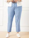 Talbots Plus Size - Perfect Crops Pants - Newport Chambray - Light Blue - 18 - 100% Cotton  In Light Blue