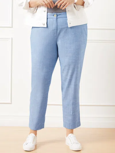 Talbots Plus Size - Perfect Crops Pants - Newport Chambray - Light Blue - 18 - 100% Cotton