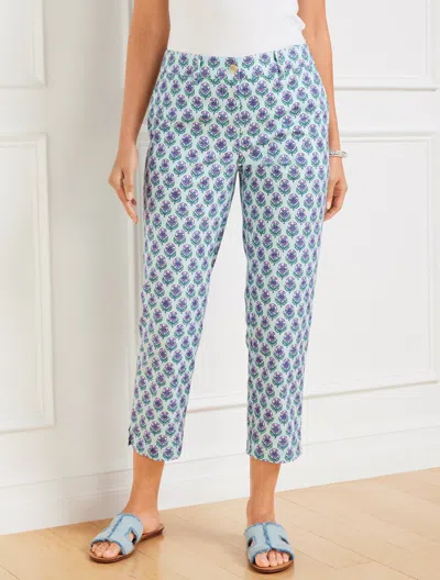 Talbots Plus Petite - Perfect Crops Pants - Woodblock Bud - Blue Ice - 18
