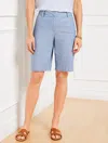 TALBOTS PLUS PETITE - PERFECT SHORTS - NEWPORT CHAMBRAY - 10.5Â - LIGHT BLUE - 20 - 100% COTTON TALBOTS
