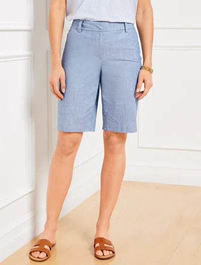 Talbots Plus Petite - Perfect Shorts - Newport Chambray - 10.5â - Light Blue - 20 - 100% Cotton