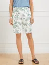 Talbots Plus Petite - Perfect Shorts - Pencil Butterfly - 10.5" - White/heritage Green - 22  In White,heritage Green