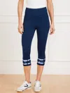 Talbots Plus Petite - Performance Interlock Capri Leggings - Aurora Lines - Ink/white - 1x