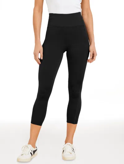 Talbots Plus Petite - Performance Interlock Capri Leggings - Black - 2x