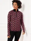 Talbots Plus Petite - Performance Interlock Half-zip Pullover Sweater - Interlacing Loops - Black - 2x Talbo In Black