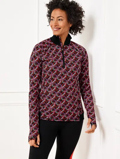 Talbots Plus Petite - Performance Interlock Half-zip Pullover Sweater - Interlacing Loops - Black - 2x Talbo