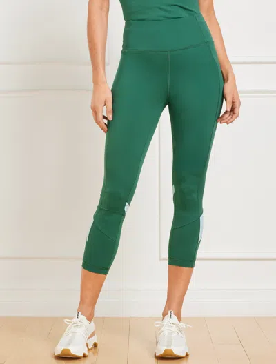 Talbots Plus Petite - Performance Interlock High Waist Leggings - Colorblock - Heritage Green - 3x