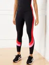 Talbots Plus Petite - Performance Interlock Leggings - Colorblock - Black/vivid Red - 1x  In Black,vivid Red