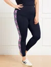 Talbots Plus Petite - Performance Interlock Leggings - Diamond Grid - Blue - X  In Blue
