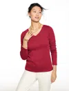 Talbots Plus Petite - Pima V-neck T-shirt - Port Wine - 3x  In Burgundy
