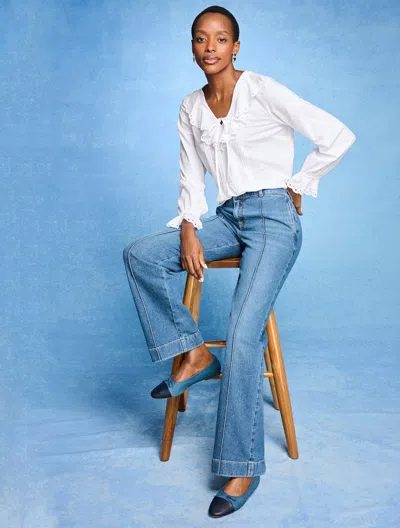 Talbots Plus Petite - Pintuck Ruffle Voile Top - White - 3x - 100% Cotton