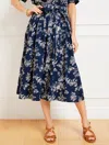 Talbots Plus Petite - Piper Pleated Skirt - Pencil Butterfly - Ink/white - 20 - 100% Cotton  In Ink,white