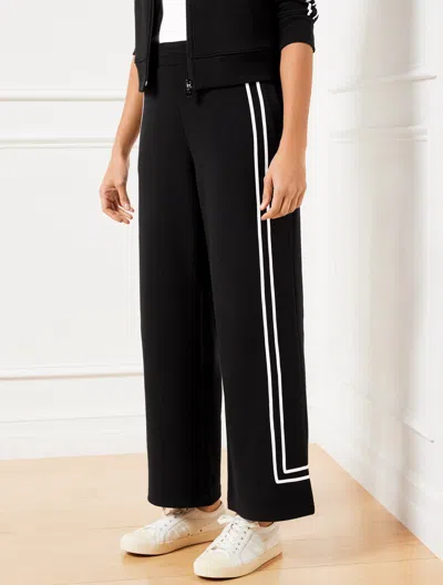 Talbots Petite - Piquã© Tipped Wide Leg Pants - Black - Xl