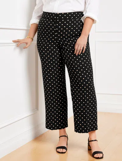Talbots Plus Petite - Plus Exclusive Slim Wide Ankle Pants - Daisy Dot - Black - 20