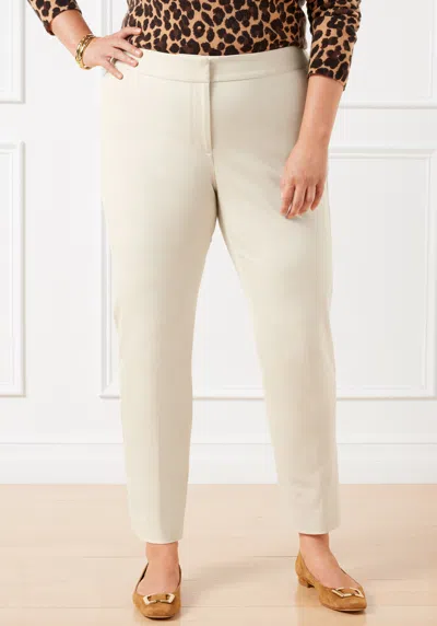 Talbots Plus Exclusive  Chatham Fly Front Ankle Pants - Solid - Gypsum - 18