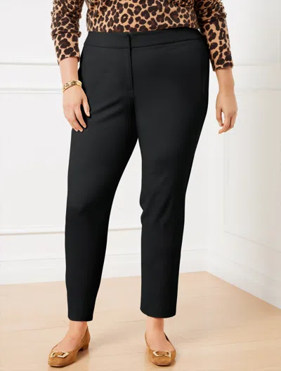 Talbots Plus Size - Plus Exclusive  Chatham Fly Front Ankle Pants - Solid - Curvy Fit - Black - 24