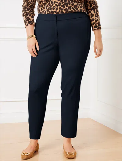 Talbots Plus Exclusive  Chatham Fly Front Ankle Pants - Solid - Curvy Fit - Blue - 22