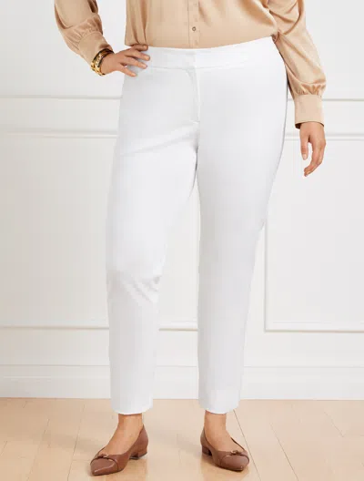 Talbots Plus Exclusive  Chatham Fly Front Ankle Pants - Solid - White - 18