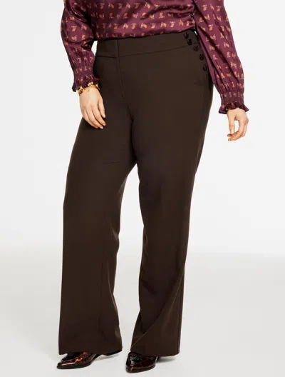 Talbots Plus Petite - Plus Exclusive  Greenwich Wide Leg Pants - Brown - 22