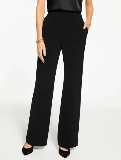 Talbots Plus Size - Plus Exclusive Wide Leg Stretch Crepe Pants - Black - 18