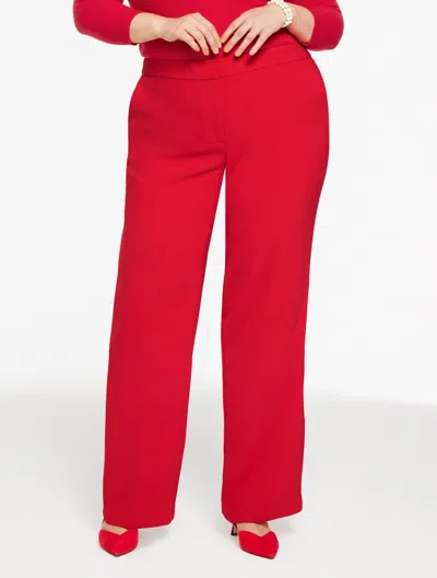 Talbots Plus Petite - Plus Exclusive Wide Leg Polished Crepe Pants - Red - 20