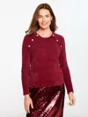 Talbots Plus Petite - Plush Crewneck Sweater - Port Wine - 3x  In Burgundy