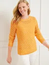 Talbots Plus Petite - Pointelle Marl Crewneck Sweater - Sunray Yellow/ivory - 3x  In Sunray Yellow,ivory