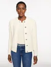 Talbots Plus Petite - Pointelle Mockneck Cardigan Sweater - Ivory - 3x  In White
