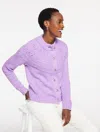 Talbots Plus Petite - Pointelle Mockneck Cardigan Sweater - Purple Rose - 3x