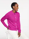 Talbots Plus Petite - Pointelle Mockneck Cardigan Sweater - Sugar Plum - 3x  In Purple