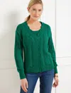 Talbots Plus Petite - Pointelle Stitch Cardigan Sweater - Lush Green - X
