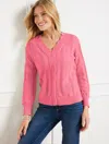 Talbots Plus Petite - Pointelle Stitch Cardigan Sweater - Petunia Pink - 1x