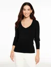 Talbots Plus Petite - Pointelle Stitch V-neck Sweater - Black - 2x