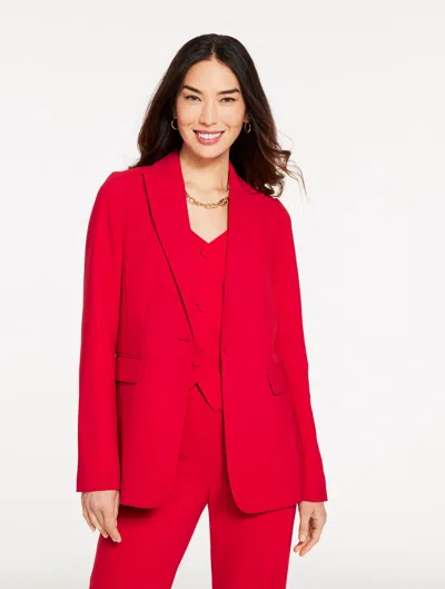 Talbots Plus Petite - Polished Crepe Blazer - Red - 20