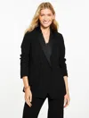 Talbots Plus Petite - Polished Crepe Shawl Collar Blazer - Black - 22  In Black