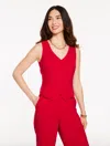 Talbots Plus Petite - Polished Crepe Vest - Red - 22  In Red