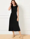Talbots Plus Petite - Ponte Midi Dress - Black - 20
