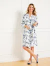 Talbots Plus Size - Poplin Shirtdress - Pencil Butterfly - White/ink - 3x - 100% Cotton  In White,ink