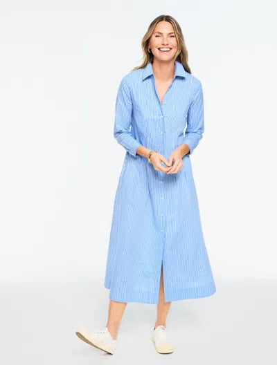 Talbots Plus Petite - Poplin Shirtdress - Willow Stripe - Shore Blue/white - 22 - 100% Cotton