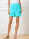 Talbots Plus Petite - Pull-on Gauze Shorts - Vivid Turquoise - 2x - 100% Cotton  In Vivid Turquoise
