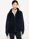 Talbots Plus Petite - Quilted Sherpa Jacket - Indigo - 2x  In Blue