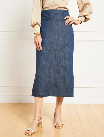 Talbots Plus Petite - Refined Denim Midi Skirt - Ink - 22