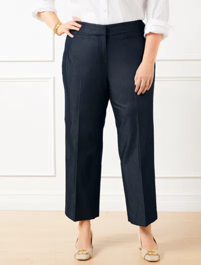 Talbots Plus Petite - Refined Denim Slim Wide Ankle Pants - Navy Blue - 22