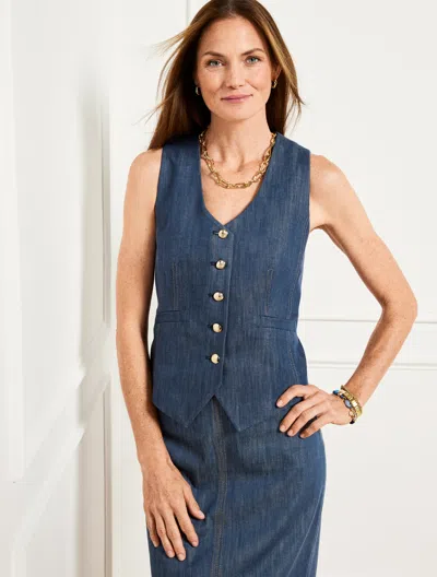 Talbots Plus Petite - Refined Denim Vest - Ink/white - 22  In Ink,white