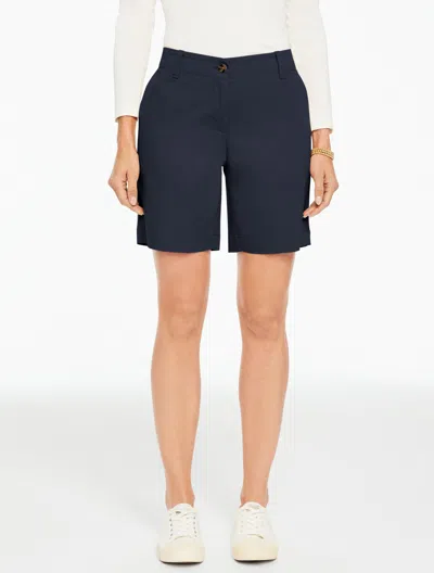 Talbots Plus Petite - Relaxed Chino Shorts - Indigo - 22  In Blue