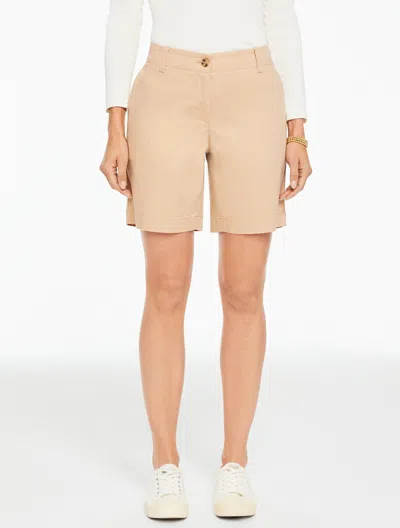Talbots Plus Petite - Relaxed Chino Shorts - Sesame - 22  In Pattern