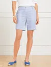 Talbots Plus Petite - Relaxed Chino Shorts - Sunshine Seersucker - Larkspur Blue/white - 20 - 100% Cotton Ta In Larkspur Blue,white